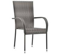 Sedie da Esterno Impilabili 2 pz Grigie in PolyrattanMobili relax per giardino