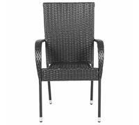 Sedie da Esterno Impilabili 2 pz in Polyrattan NereMobili relax per giardino