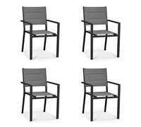 Sedie Da Esterno In Alluminio Con Braccioli Poltrona Da Giardino Antracite 4 pz