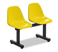 Sedie da esterno in plastica gialla per sala d'attesa 2Seat Sedie durevoli di fila per la scuola del campo da basket del salone dell'ospedale della banca dell'aeroporto & resistente alle intemperie