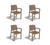 Sedie Da Esterno In Resina Effetto Rattan Con Braccioli Samanna Keter Cappuccino
