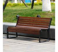 Sedie da Esterno Moderna for 2-3 Adulti, Panca da Giardino Adatte a Tutte le Stagioni, Panca in Legno e Metallo for Veranda, Patio, Terrazza, Ingresso o Cortile