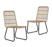 Sedie da Giardino 2 Pezzi in Polyrattan Rovere, Set di 2 Sedie da Esterno in Rattan Sintetico con Struttura in Acciaio, Resistente alle Intemperie, Ideale per Giardino Terrazza e Balcone