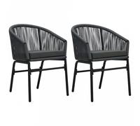 Sedie da Giardino 2 pz Antracite in Rattan PE