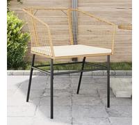Sedie da Giardino 2pz con Cuscini Marrone in Polyrattan, Set 2 Sedie da Esterno con Cuscini Imbottiti, Polyrattan Resistente, Acciaio Verniciato, per Terrazza Giardino Piscina, Capacità 110kg