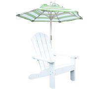Sedie da giardino per bambini con ombrellone, mobili da giardino in legno per patio, prato, terrazza e spiaggia, ideale per campeggio e uso esterno