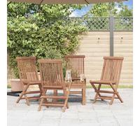 Sedie da Giardino Pieghevoli 4 pz in Legno Massello di TeakSalottino da giardino in polyrattan