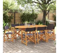 Sedie da Giardino Pieghevoli 8 pz Grigio Scuro in Tessuto