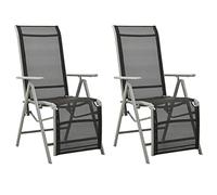 Sedie da Giardino Reclinabili 2 Pezzi, Poltrone Relax con Schienale Regolabile 7 Posizioni, Textilene e Alluminio Argento, Ideali per Terrazza, Piscina, Spiaggia, Supporto Massimo 110 kg