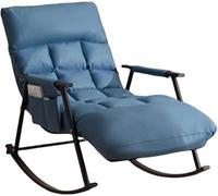 Sedie da Giardino Sedie A Dondolo Soggiorno Camera da Letto Mobili da Giardino All'aperto con Bracciolo Intimo Borsa Portaoggetti Sedia Comoda per Camera da Letto con Regol, Dark Blue, One Size