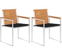 SEDIE DA GIARDINO VIDAXL 2 pz con Cuscini in Legno Acacia e Acciaio - 3061495
