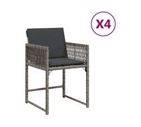 SEDIE DA GIARDINO VIDAXL con Cuscini 4 pz Grigio in Polyrattan - 365019