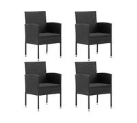 SEDIE DA GIARDINO VIDAXL con Cuscini Neri 4 pz Nere in Polyrattan - 318709