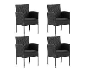 SEDIE DA GIARDINO VIDAXL con Cuscini Neri 4 pz Nere in Polyrattan - 318709