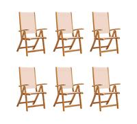SEDIE DA GIARDINO VIDAXL Pieghevoli 6 pz Massello d'Acacia e Textilene - 3279236