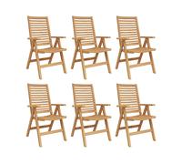 SEDIE DA GIARDINO VIDAXL Set 6 da , Legno di teak massello, 64.5x52x108 cm