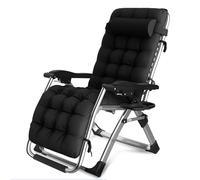 Sedie da patio sovradimensionate reclinabili per persone pesanti, sedia a sdraio Zero Gravity per esterni, campeggio, viaggi, sedie portatili con imbottitura in cotone (colore: nero)