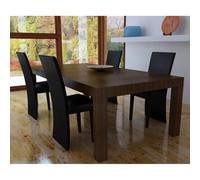 Sedie da Pranzo 4 pz Nere in Similpelle