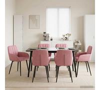 Sedie da pranzo 6 pcs Velluto Rosa 57 x 50 x 85 cm