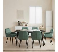 Sedie da pranzo 6 pcs Velluto Verde Mare 59 x 59,5 x 90 cm