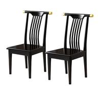 Sedie Da Pranzo Cinesi In Legno Massello, Sedie Con Schienale Alto A Doghe Per Tavolo Da Pranzo, Sedia In Legno Stile Fattoria Da 44 Cm Per Sala Da Pranzo, Soggiorno E Camera Da Letto Black With beam