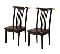 Sedie da pranzo cinesi rustiche in legno massello, design a doghe con schienale alto, seduta comoda da 44 cm per sala da pranzo, soggiorno e camera da letto, finitura noce, struttura senza t
