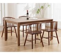 Sedie da pranzo con braccioli, in legno massello, set di 8 pezzi, per stile rustico e moderno della metà del secolo, ideali per camera o cucina