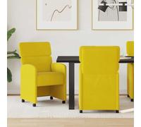 Sedie da pranzo con ruote, 2 pezzi, velluto giallo, 58 x 65 x 98 cm | Rivestimento in velluto, ruote per mobilità, braccioli, imbottitura in schiuma, design moderno, sala da pranzo