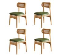 Sedie da Pranzo con Schienali Curvi in Rattan Monoblocco, Sedie da Pranzo in Legno Massello Facili da Pulire, Sedia da Pranzo Imbottita Adatta per Sale da Pranzo, Ristoranti Green+Wood frame 4