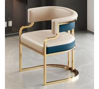 Sedie da Pranzo da Cucina per Interni, Sedia Laterale Imbottita per La Casa Sedia con Bracciolo Basso Sedia da Pranzo con Gambe in Ecopelle E Ottone per Il tè al Latt, Light Blue Gray, 1 Piece