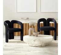 Sedie da pranzo dal design moderno in velluto, sedie decorative imbottite, sedie da pranzo, sedie da cucina, sedie laterali secchi, set di sedie per il tempo libero (nero)