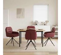 Sedie da pranzo girevoli 4 pcs Similpelle Rosso Vino