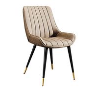 Sedie da pranzo imbottite moderne cucina, per soggiorno, con seduta imbottita in morbida pelle PU e gambe metallo, bar cucina (beige, piedini neri dorati)