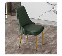 Sedie da pranzo in ecopelle verde metà secolo con gambe in metallo dorato, ideali per cucina e soggiorno