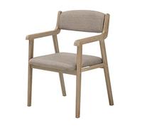 Sedie da pranzo in legno massello con braccioli, stile vintage, imbottite, con schienale confortevole, mobili da cucina e soggiorno, carico massimo 150 kg, colore grigio