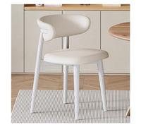 Sedie da Pranzo in Similpelle Bianca Moderna di metà secolo con Gambe in Legno, Seduta Imbottita e Schienale Aperto Curvo, Eleganti Imbottite per Il Soggiorno (Bianco, Taglia Unica