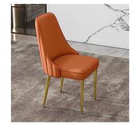 Sedie da pranzo moderne della metà del secolo, sedia imbottita in ecopelle senza braccioli con gambe dorate per soggiorno, comode per il tempo libero, cucina, scrivania