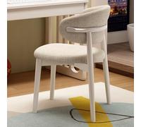 Sedie da pranzo moderne di metà secolo in legno con schienale curvo in tessuto morbido per cucina e sala da pranzo, soluzione elegante e confortevole