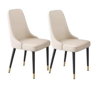 Sedie da Pranzo Moderne di metà secolo, sedie da Pranzo Classiche Senza braccioli, sedie da Trucco ergonomiche, comode sedie con Cuscini Imbottiti e Gambe in Metallo(2pcs)