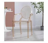 Sedie da pranzo moderne in acrilico con braccioli, sedia impilabile per cucina e sala da pranzo, schienale per la casa, schienale estetico minimalista, completamente assemblato