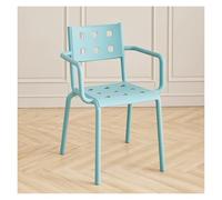 Sedie da pranzo moderne in plastica gialla con braccioli, impilabili, per esterni, design con retro cavo, per cucina e uso domestico, nessun montaggio richiesto