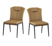 Sedie da pranzo ricoperte con le gambe del metallo, sedie laterali moderne della metà del secolo per il salone e la sala di ricevimento