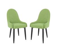 Sedie da pranzo verdi con gambe in metallo nero, elegante set di mobili da cucina e soggiorno, per sala da pranzo, camera da letto, reception (set di 2 grandi dimensioni)
