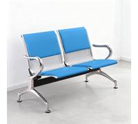 Sedie da Reception A 2 Posti con Cuscino in Pelle, Panca per Sala d'Attesa con Braccioli, Sedie Sala d'Attesa per Ufficio, Banca, Ospedale, Ecc(Light blue)