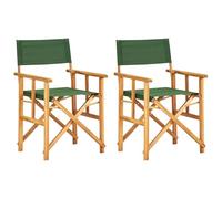 Sedie da Regista 2 Pezzi. Legno massello Acacia Verde