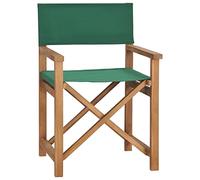 Sedie da regista pieghevoli in legno di teak, set di 2 sedie da giardino grigie con tela verde resistente, perfette per patio, campeggio e relax.