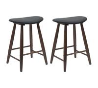 Sedie da sala da pranzo, 2 pezzi, in legno massiccio di gomma, marrone | Gambe coniche, look metà secolo, minimalista e resistente, facile da pulire, per cucina e sala da pranzo