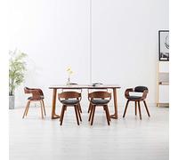 Sedie da sala da pranzo 6 pezzi in tessuto e legno curvo, grigio scuro, sedia da pranzo tappezzata, braccio ergonomico, struttura robusta e durevole, facile da pulire