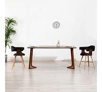 Sedie da sala da pranzo con braccioli imbottiti in similpelle 2 pezzi, struttura in legno curvo, imbottite, comode ed eleganti per la casa