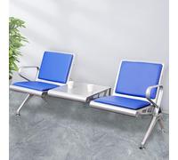 Sedie da Sala D'attesa a 2 Posti, Panca for Sala D'attesa for Ospiti in Ufficio con Tavolino, Braccioli e Schienali, Materiale in Acciaio Laminato a Freddo, for Clinica, Aeroporto, Ospedale(Blue)